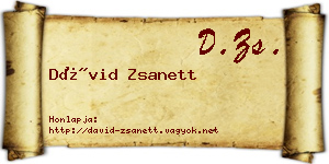 Dávid Zsanett névjegykártya